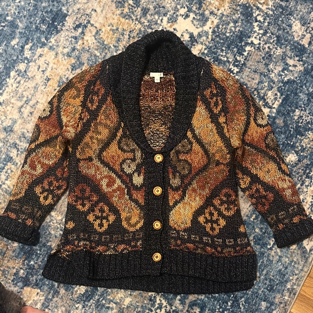 J Jill Wool blend boho cardigan size medium